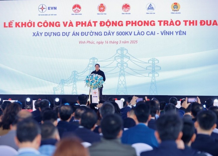 Thủ tướng dự lễ khởi công và phát động thi đua xây dựng đường dây 500kV Lào Cai - Vĩnh Yên