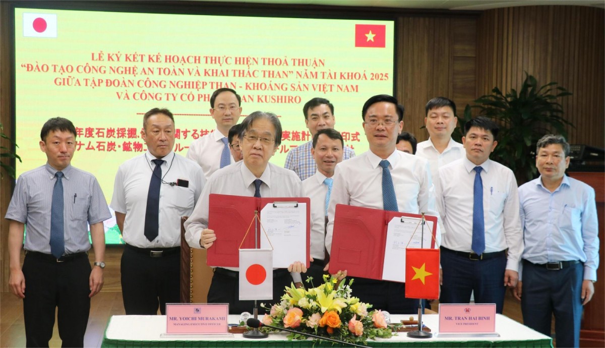 TKV và Kushiro ký thỏa thuận ‘Đào tạo công nghệ an toàn và khai thác than’ năm 2025