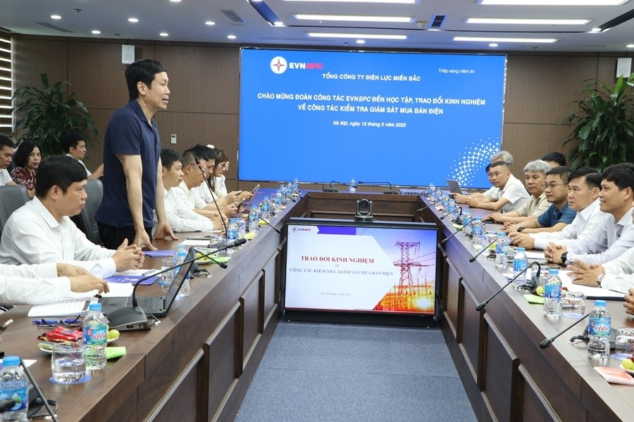 EVNSPC trao đổi kinh nghiệm về kiểm tra, giám sát mua bán điện, điều chỉnh phụ tải với EVNNPC và EVNHANOI