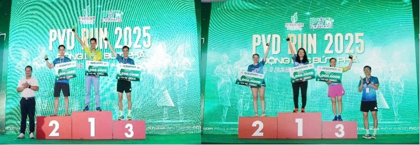 1.209 vận động viên hoàn thành tổng quãng đường 13.500 km tại PVD RUN 2025