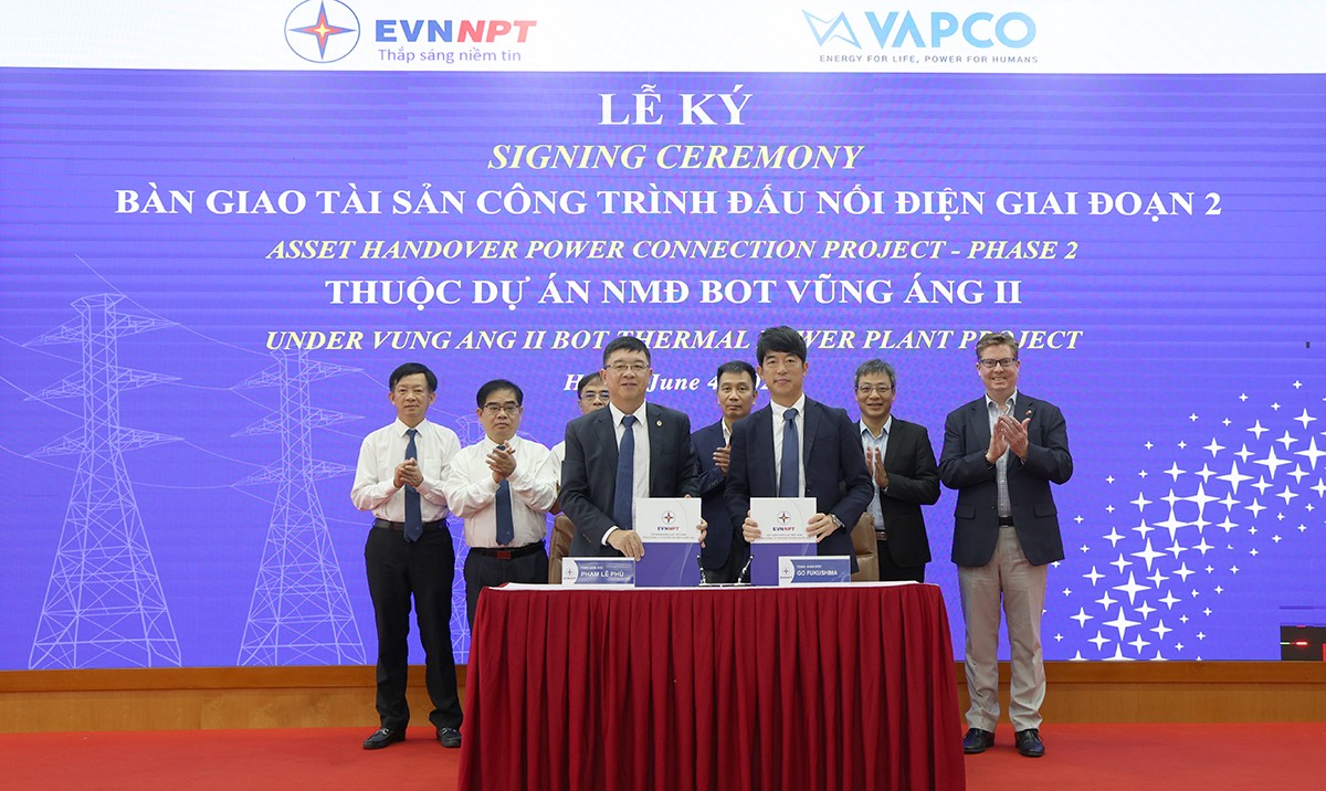 EVNNPT tiếp nhận tài sản công trình đấu nối Nhà máy Nhiệt điện BOT Vũng Áng 2