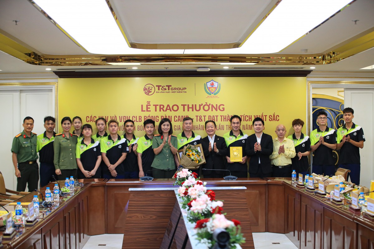 T&T Group trao thưởng hơn 1,2 tỷ đồng cho CLB Bóng bàn CAND - T&T