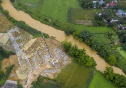 Gói thầu đầu tiên của đường dây 500kV Lào Cai - Vĩnh Yên hoàn thành đào, đúc móng