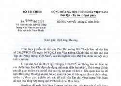 Ý kiến của Bộ Tài chính về các dự án điện hạt nhân Ninh Thuận 1 và 2 gửi Bộ Công Thương