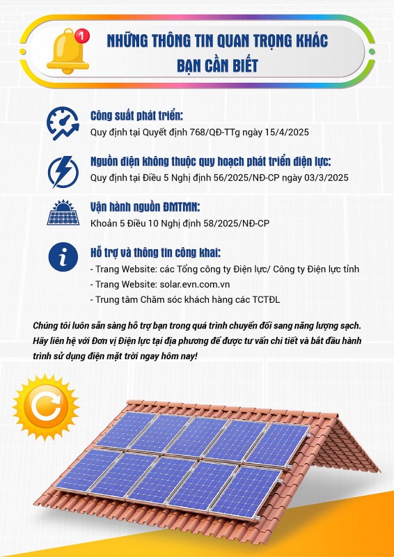 Hướng dẫn đăng ký phát triển nguồn điện mặt trời mái nhà tự sản xuất tự tiêu thụ