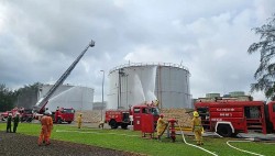 Diễn tập phương án chữa cháy và cứu nạn, cứu hộ tại Nhà máy điện Phú Mỹ 3 và 2.2
