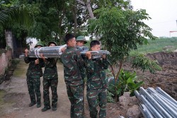 Quân khu 2 tham gia hỗ trợ thi công dự án đường dây 500kV Lào Cai - Vĩnh Yên