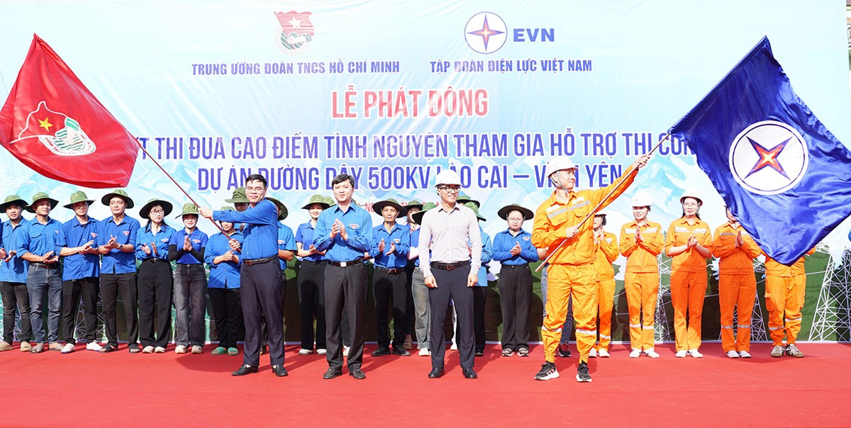 Phát động thi đua tình nguyện hỗ trợ thi công đường dây 500kV Lào Cai - Vĩnh Yên