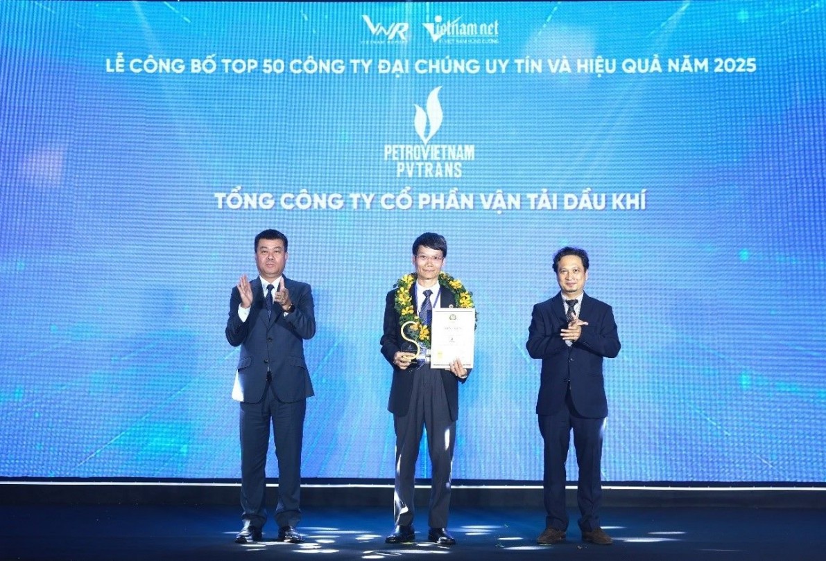 PVTrans được vinh danh trong Top 50 Công ty Đại chúng uy tín và hiệu quả năm 2025