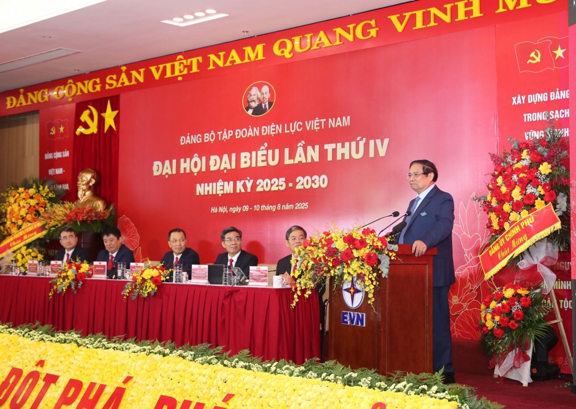 Thủ tướng dự Đại hội đại biểu Đảng bộ EVN lần thứ IV (nhiệm kỳ 2025-2030)