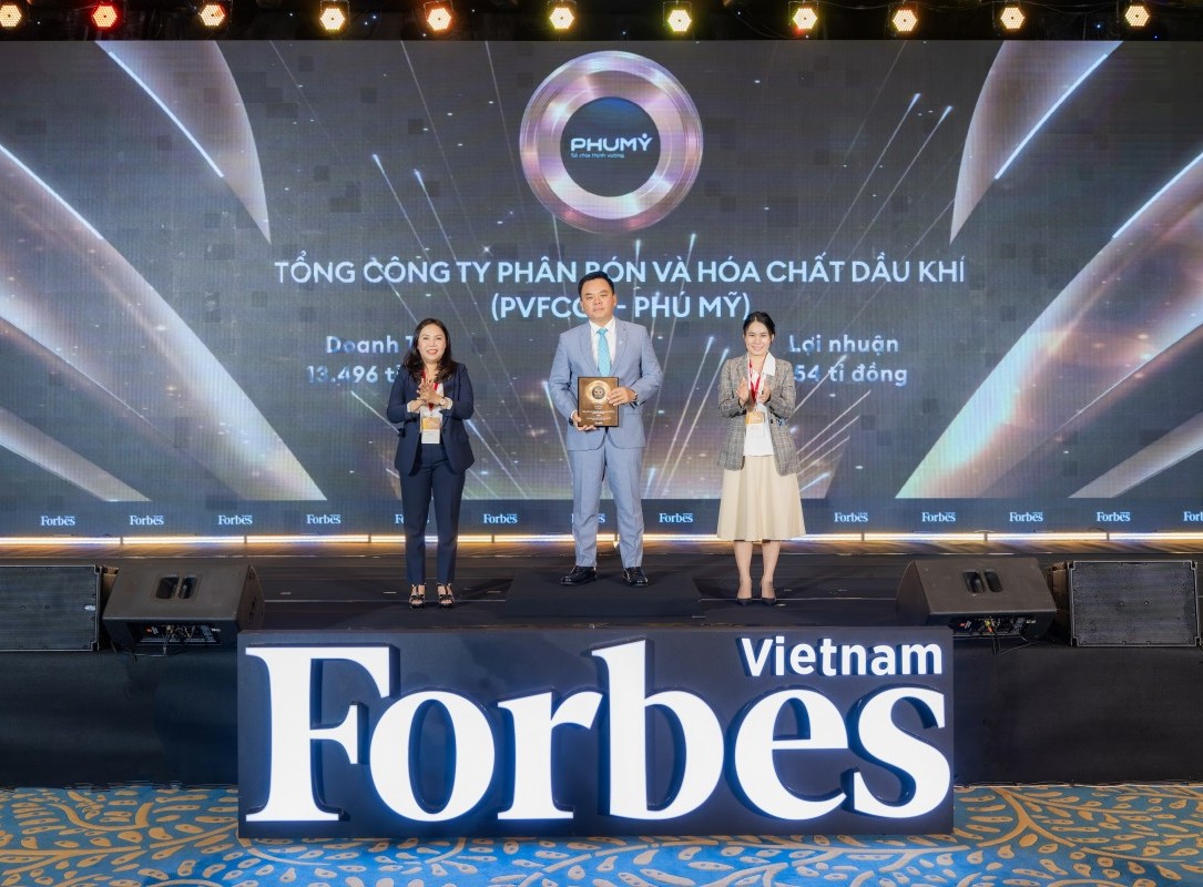 Phú Mỹ - PVFCCo xuất sắc đạt danh hiệu kép do Forbes Việt Nam bình chọn