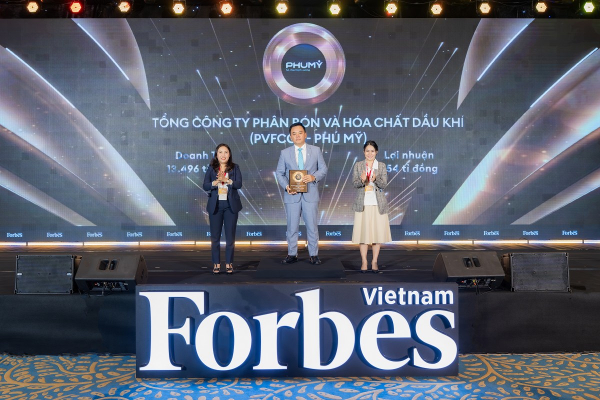 Phú Mỹ - PVFCCo xuất sắc đạt danh hiệu kép do Forbes Việt Nam bình chọn