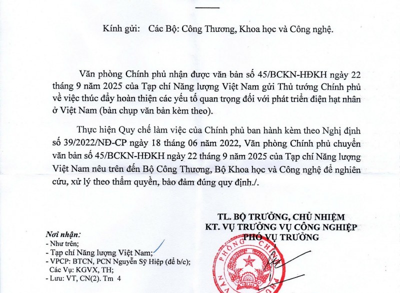 Chính phủ ghi nhận kiến nghị hoàn thiện các yếu tố quan trọng để phát triển điện hạt nhân Việt Nam