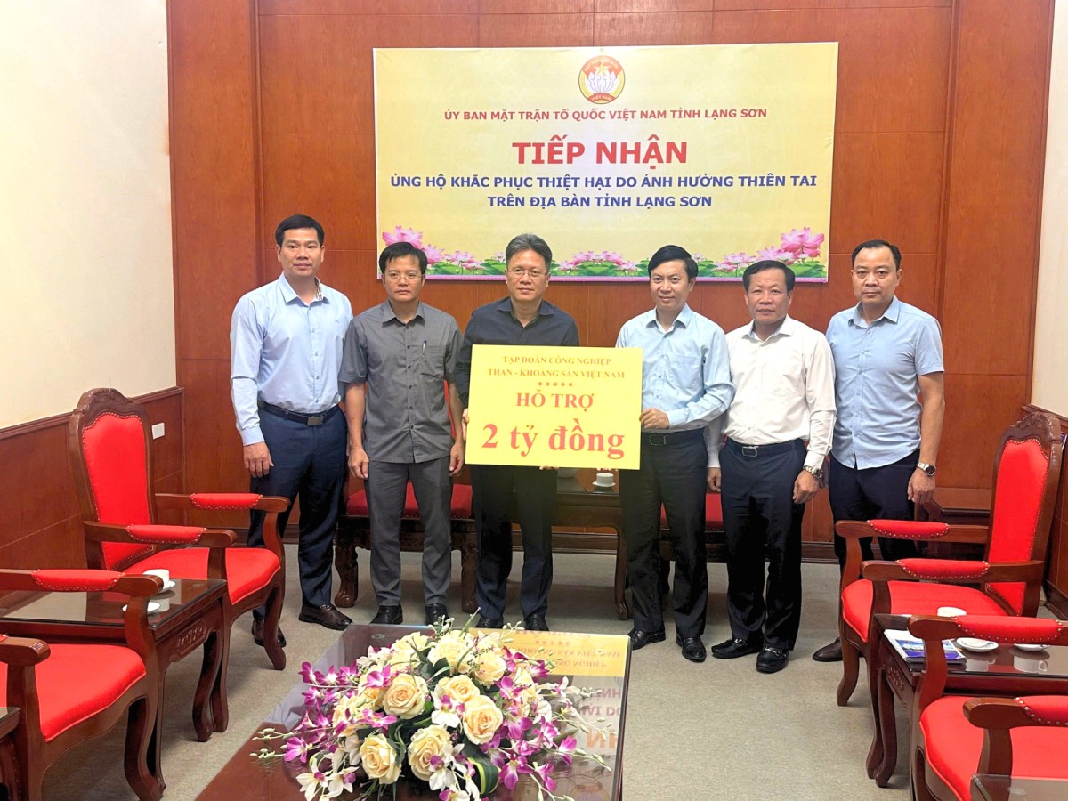 TKV ủng hộ 2 tỷ đồng khắc phục thiệt hại do thiên tai trên địa bàn tỉnh Lạng Sơn
