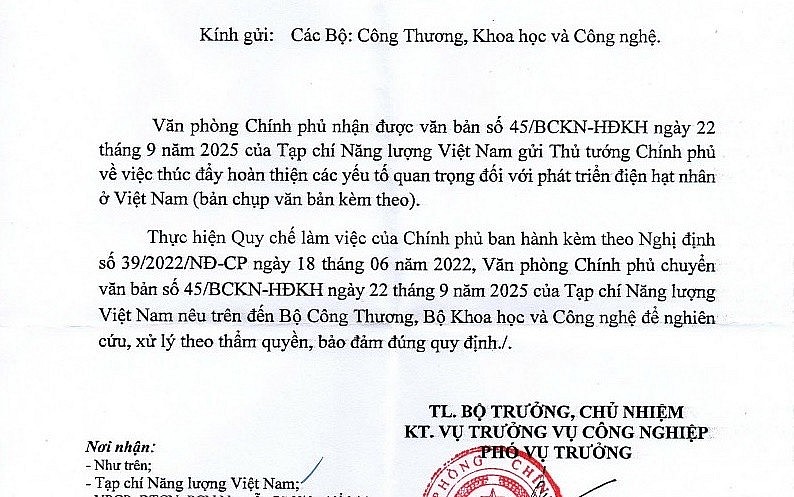 Văn bản thứ 2 của Chính phủ và tính cấp thiết của việc hoàn thiện các yếu tố quan trọng để phát triển điện hạt nhân Việt Nam