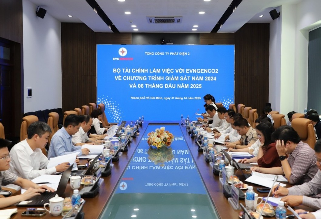Bộ Tài chính làm việc với EVNGENCO2 về chương trình giám sát năm 2024 và 6 tháng 2025