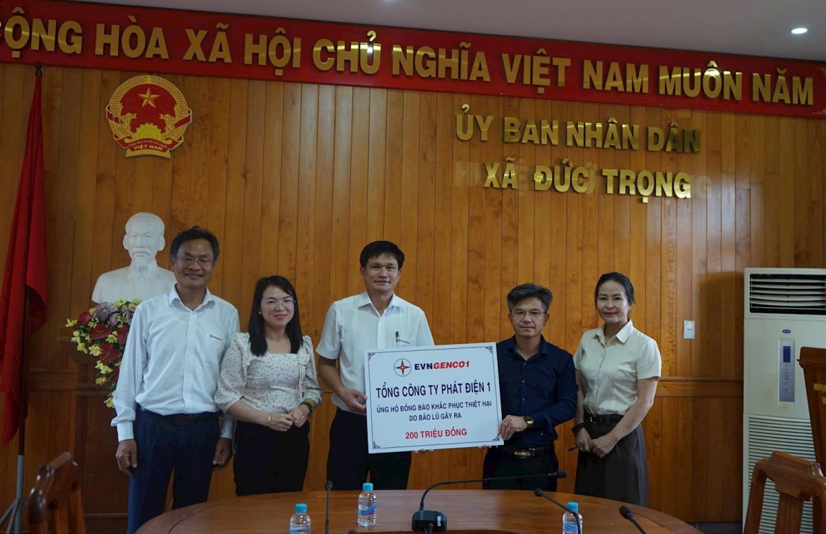 EVNGENCO1 ủng hộ đồng bào tỉnh Lâm Đồng khắc phục thiệt hại do mưa lũ gây ra