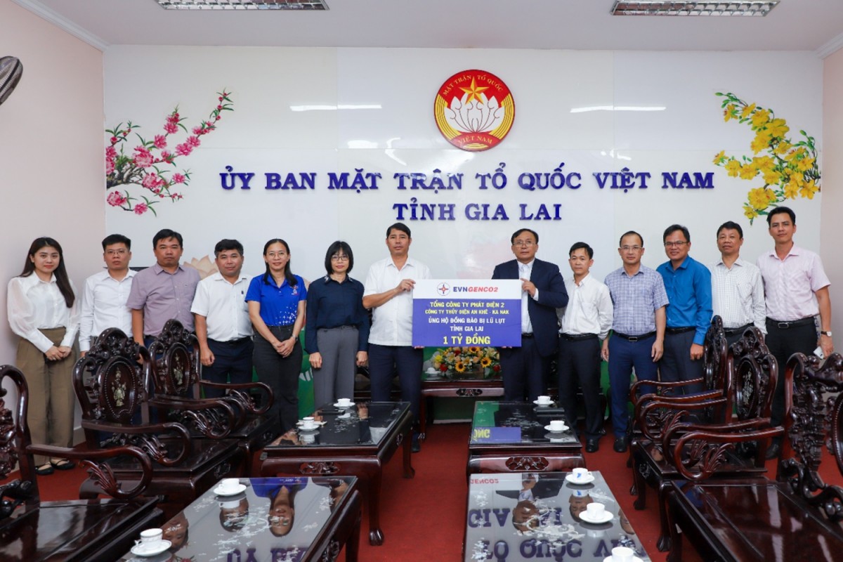 EVNGENCO2 trao 8 tỷ đồng hỗ trợ tỉnh Đắk Lắk và Gia Lai khắc phục hậu quả thiên tai