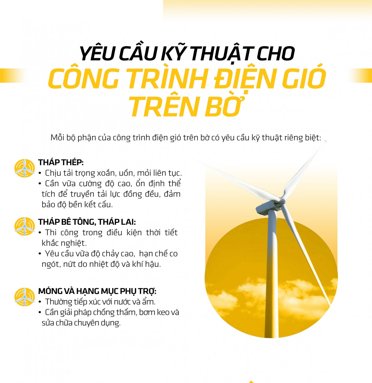 Điện gió trên bờ - Công trình phức tạp đòi hỏi giải pháp tổng thể Điện gió trên bờ - Công trình phức tạp đòi hỏi giải pháp tổng thể