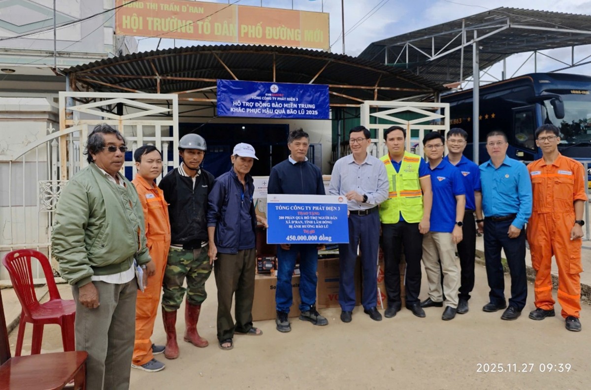 EVNGENCO3 triển khai 2 đợt hỗ trợ khẩn cấp tại miền Trung, Tây Nguyên sau bão lũ