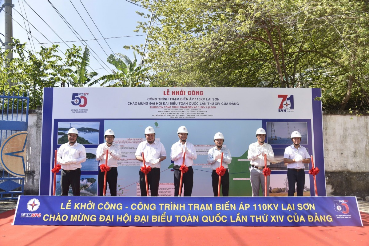 Khởi công công trình Trạm biến áp 110kV Lại Sơn (An Giang)
