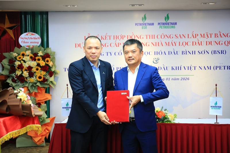 Ký hợp đồng thi công mặt bằng dự án nâng cấp, mở rộng Nhà máy Lọc dầu Dung Quất