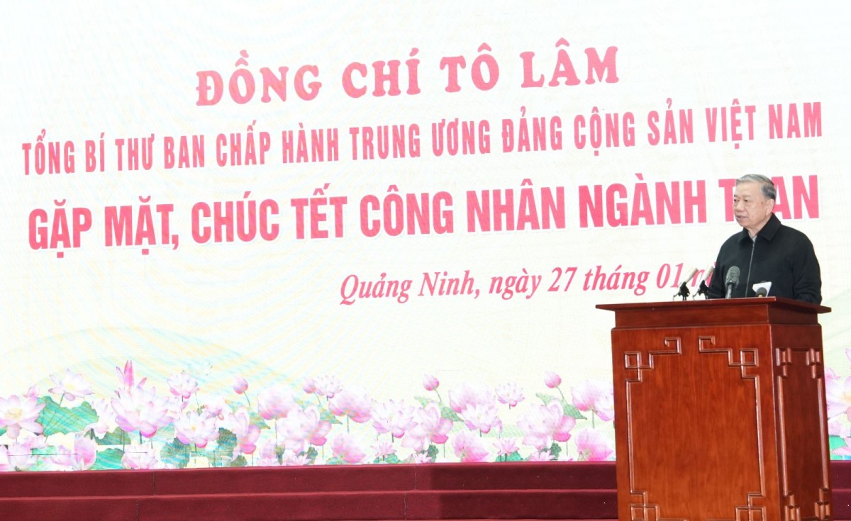 Tổng Bí thư Tô Lâm thăm, chúc tết cán bộ, công nhân, người lao động ngành Than
