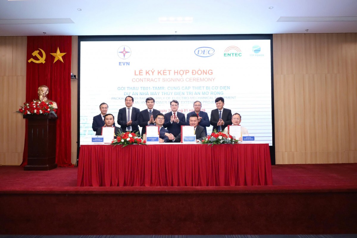 Ký hợp đồng cung cấp thiết bị cơ điện dự án Thủy điện Trị An mở rộng Ký hợp đồng cung cấp thiết bị cơ điện dự án Thủy điện Trị An mở rộng