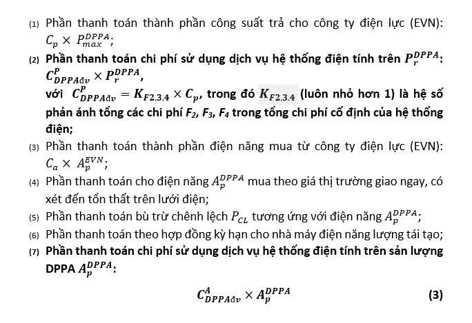 Chi phí sử dụng dịch vụ hệ thống điện trong cơ chế DPPA khi áp dụng giá điện bán lẻ 2 thành phần ở Việt Nam