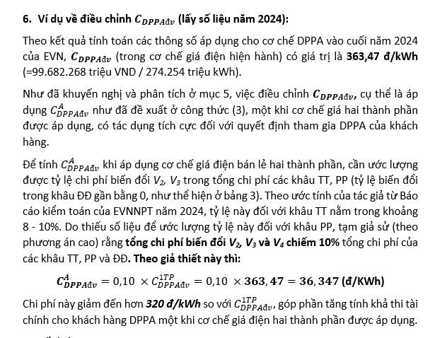 Chi phí sử dụng dịch vụ hệ thống điện trong cơ chế DPPA khi áp dụng giá điện bán lẻ 2 thành phần ở Việt Nam