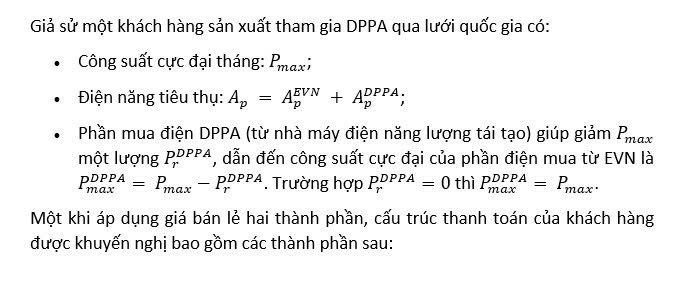 Chi phí sử dụng dịch vụ hệ thống điện trong cơ chế DPPA khi áp dụng giá điện bán lẻ 2 thành phần ở Việt Nam