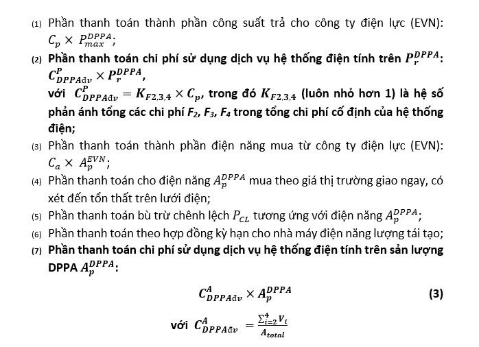 Chi phí sử dụng dịch vụ hệ thống điện trong cơ chế DPPA khi áp dụng giá điện bán lẻ 2 thành phần ở Việt Nam