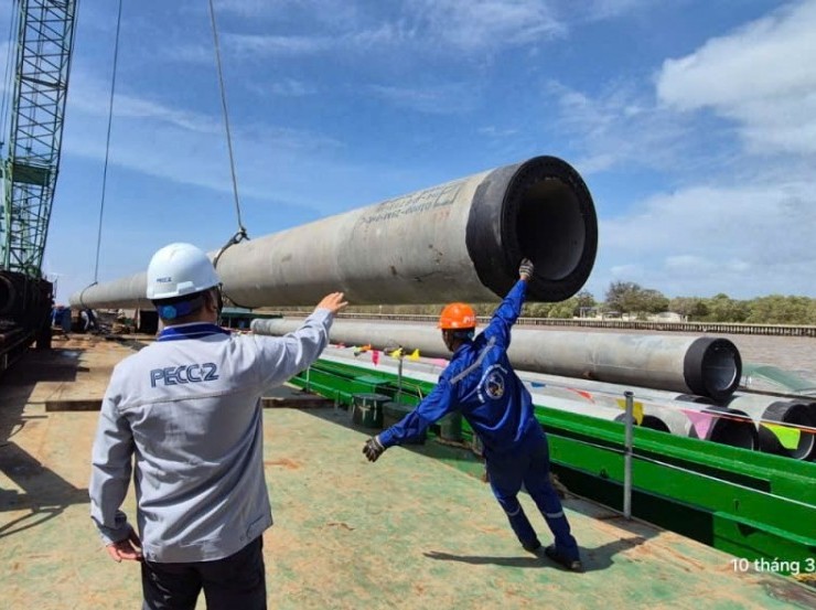 Thi công đóng cọc đại trà dự án điện gió Tân Thuận (giai đoạn 3)