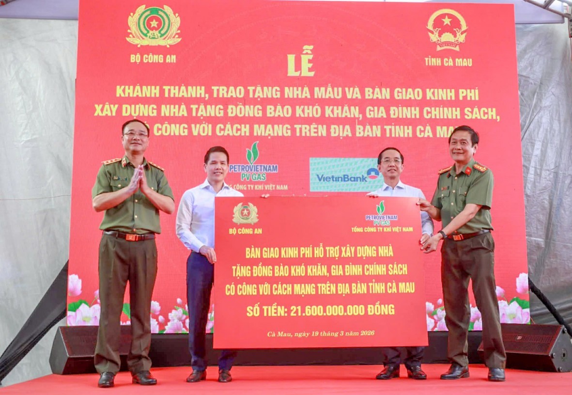 PV GAS tài trợ kinh phí xây nhà cho đồng bào khó khăn, gia đình chính sách tại Cà Mau