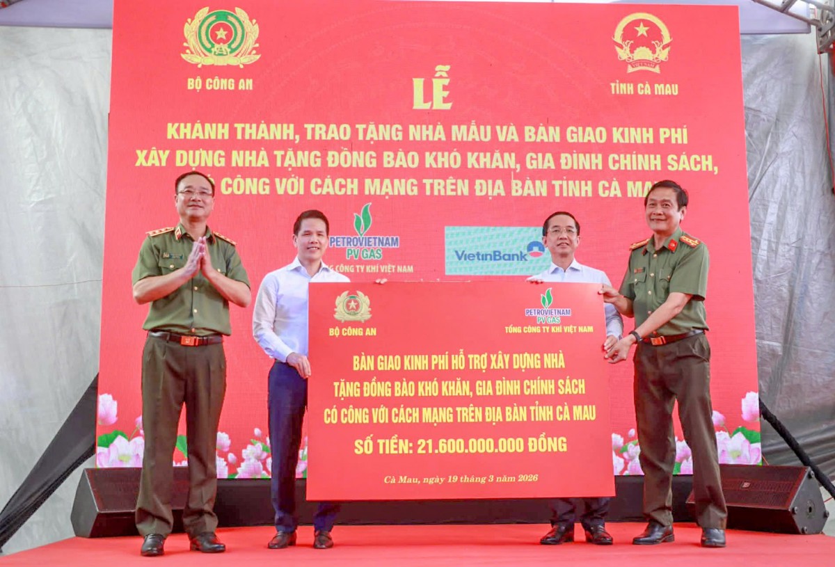 PV GAS tài trợ kinh phí xây nhà cho đồng bào khó khăn, gia đình chính sách tại Cà Mau