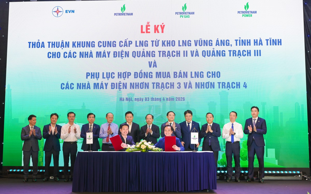 Ký các thỏa thuận cung cấp LNG cho các dự án điện khí quy mô lớn của Việt Nam
