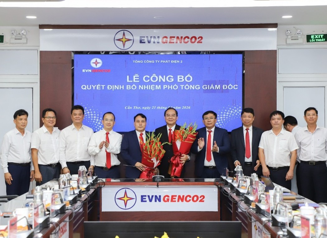 EVNGENCO2 công bố quyết định bổ nhiệm hai Phó Tổng giám đốc