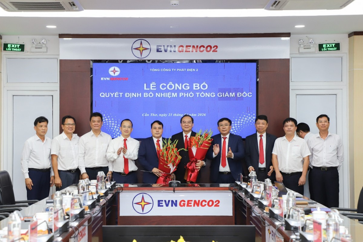 EVNGENCO2 công bố quyết định bổ nhiệm hai Phó Tổng giám đốc