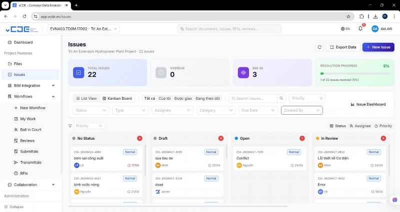 Áp dụng mô hình thông tin công trình (BIM) tại dự án Thủy điện Trị An (mở rộng)
