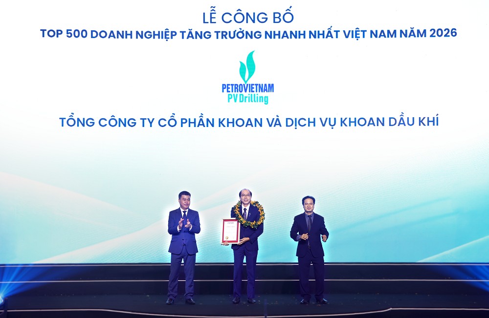 PV Drilling trong Top 500 doanh nghiệp tăng trưởng nhanh nhất Việt Nam 2026
