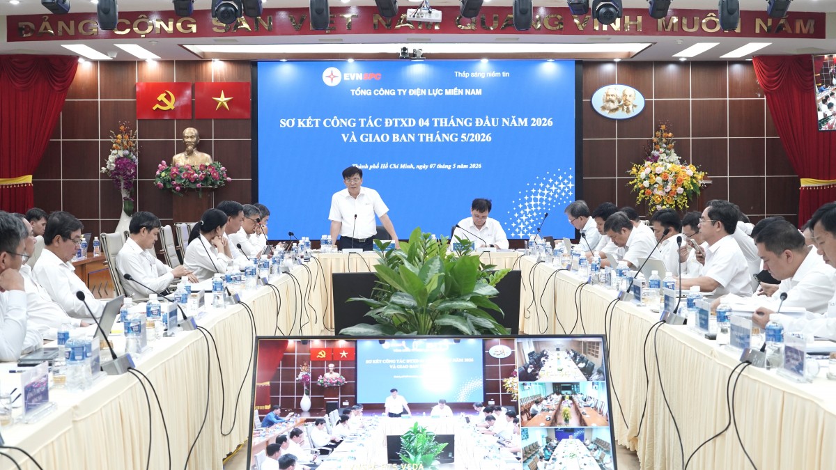 EVNSPC sơ kết công tác đầu tư xây dựng 4 tháng đầu năm và giao ban tháng 5/2026