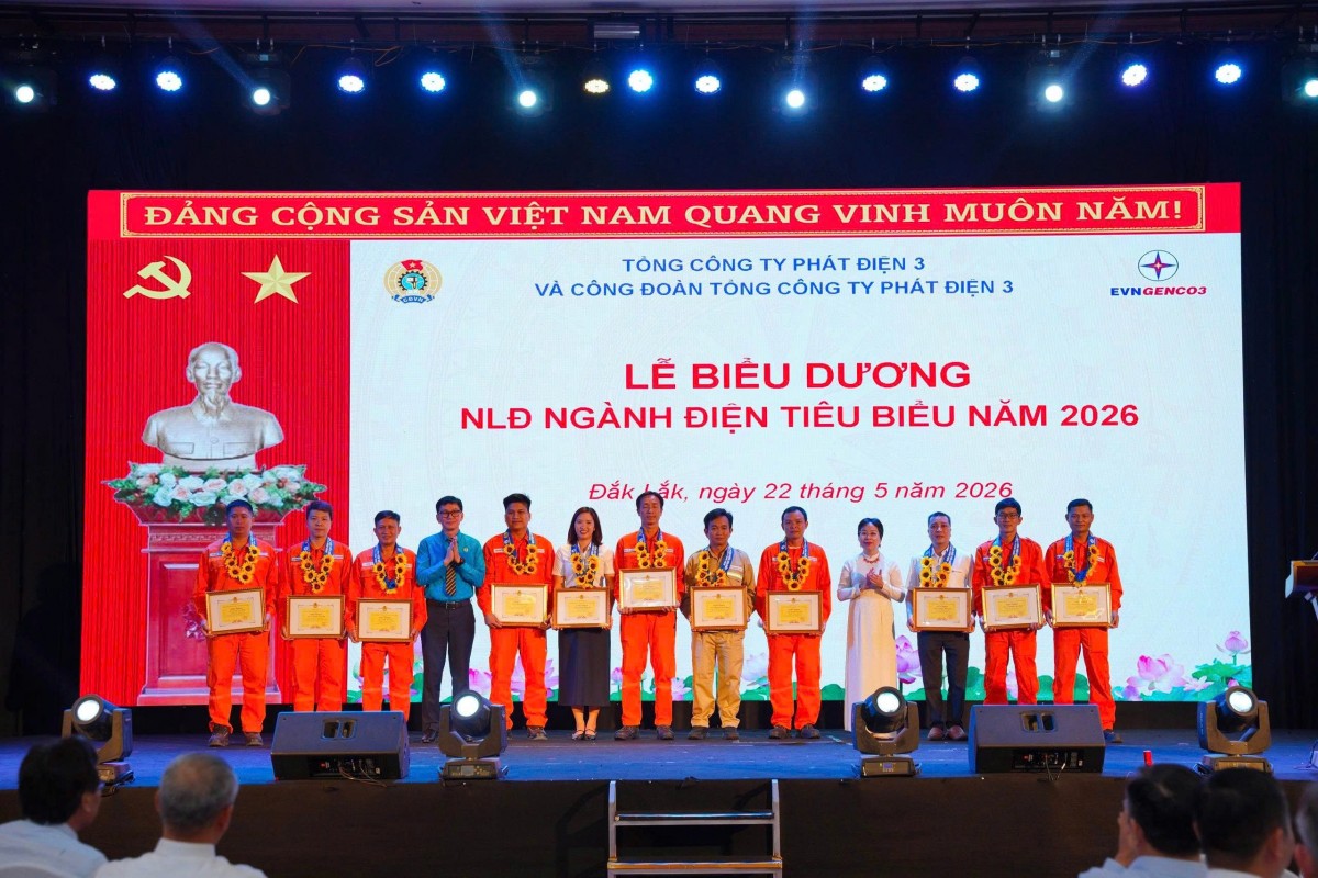 EVNGENCO3 vinh danh 136 người lao động tiêu biểu, lao động sáng tạo, ATVSV giỏi