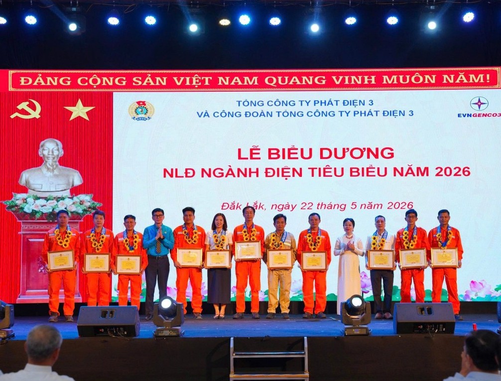 EVNGENCO3 vinh danh 136 người lao động tiêu biểu, lao động sáng tạo, ATVSV giỏi