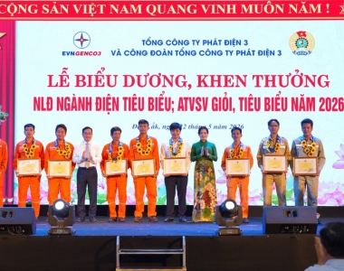 EVNGENCO3 vinh danh 136 người lao động tiêu biểu, lao động sáng tạo, ATVSV giỏi
