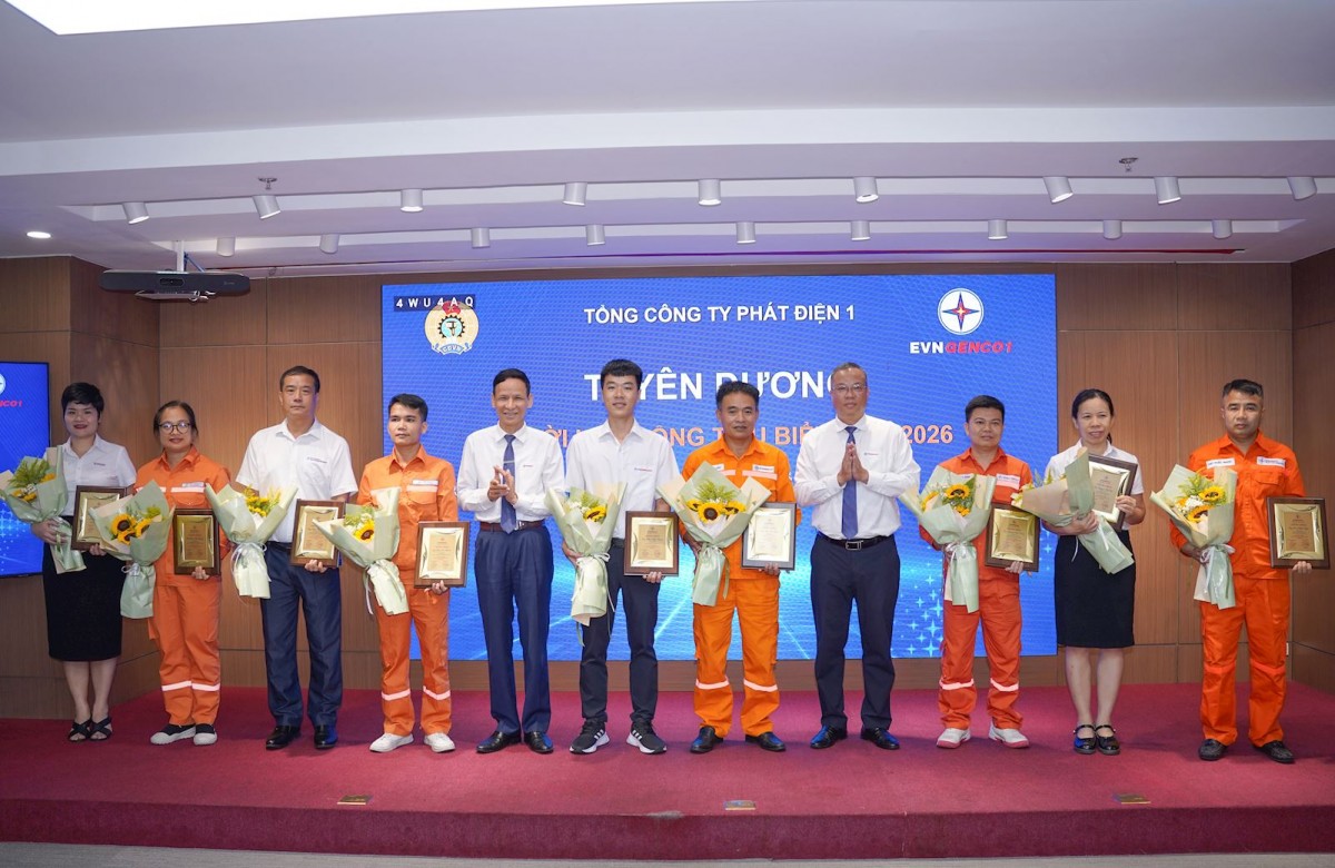 EVNGENCO1 biểu dương 47 người lao động tiêu biểu và an toàn vệ sinh viên giỏi năm 2026