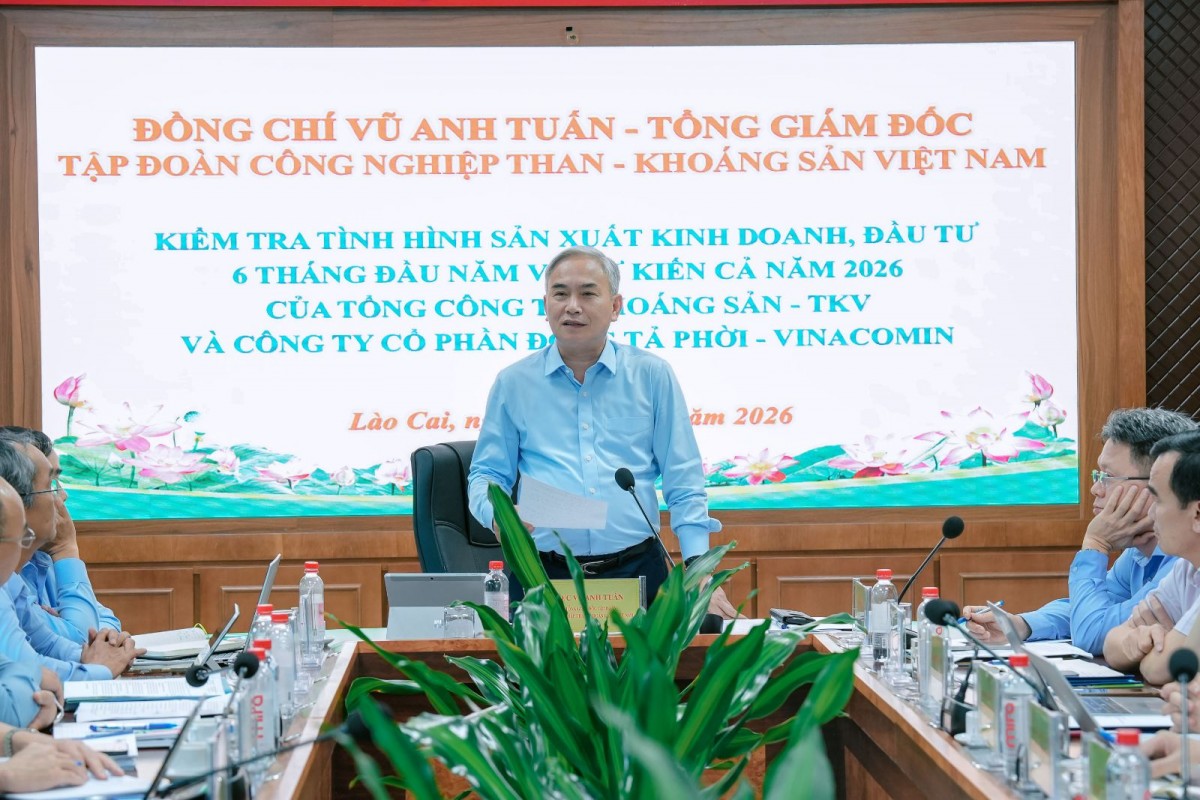 Tổng giám đốc TKV kiểm tra sản xuất, làm việc với các đơn vị khoáng sản tại Lào Cai