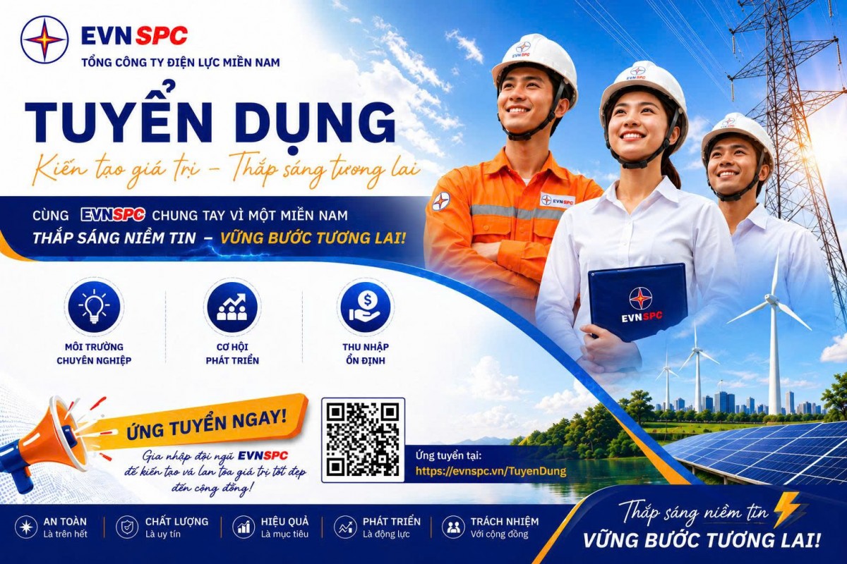 Tổng công ty Điện lực miền Nam tuyển dụng nhân sự Tổng công ty Điện lực miền Nam tuyển dụng nhân sự