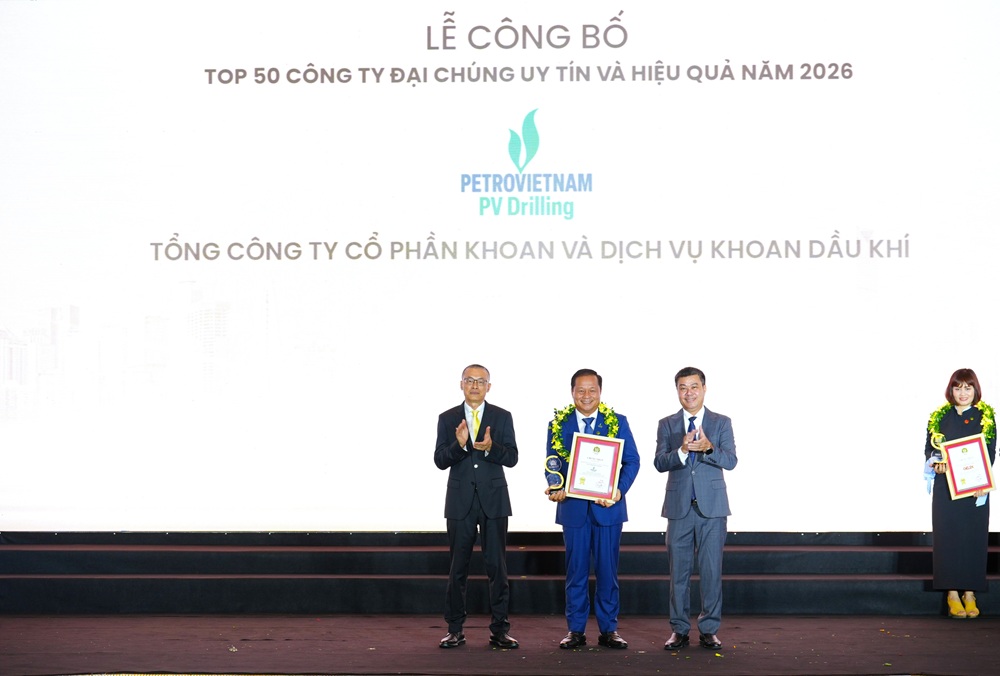 PV Drilling được vinh danh Top 50 Công ty Đại chúng uy tín và hiệu quả năm 2026 PV Drilling được vinh danh Top 50 Công ty Đại chúng uy tín và hiệu quả năm 2026