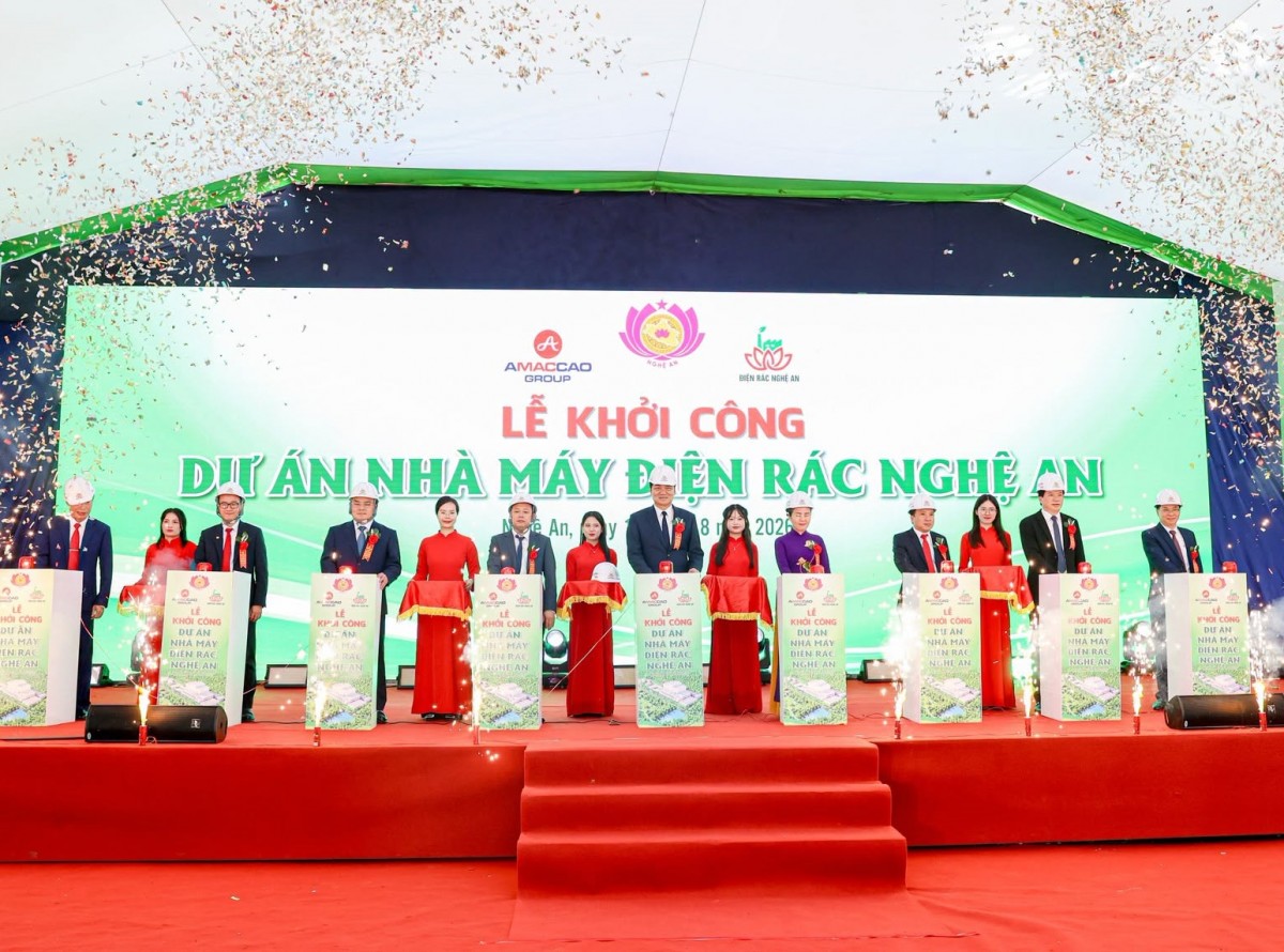Khởi công dự án Nhà máy điện rác Nghệ An