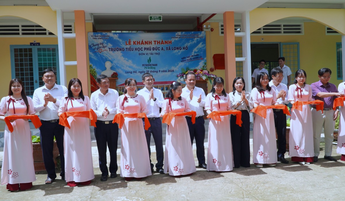 PV Drilling tài trợ Khu nhà hiệu bộ và Khu nhà chức năng Trường Tiểu học Phú Đức A (tỉnh Vĩnh Long)